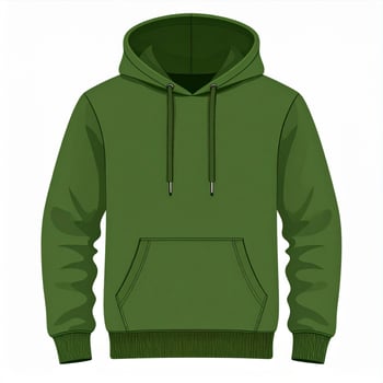 Isolated Green Hoodie with Drawstrings and Pocket for Casual Fashion and Comfort photo