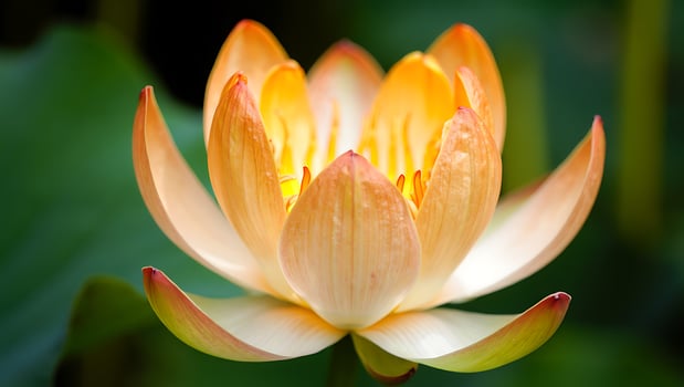 Close up of a Beautiful Lotus Flower in Full Bloom Representing Purity and Enlightenment photo