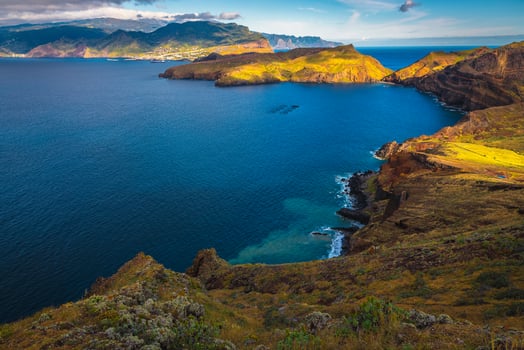 Amazing scenery on the Sao Lourenco peninsula at sunrise photo