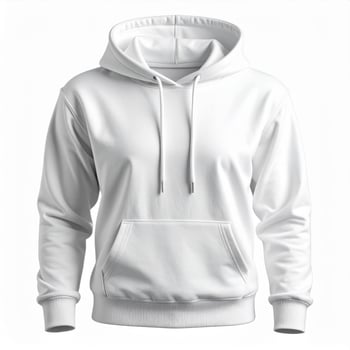 White Hoodie Mockup Apparel Isolated on White Background Front View photo