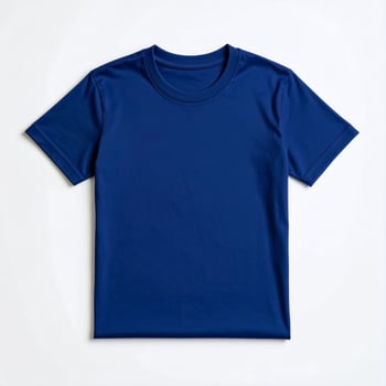 Isolated Dark Blue T Shirt on White Background Apparel Mockup Template photo