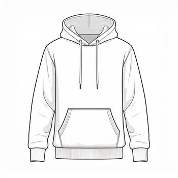 White Hoodie Sweatshirt Apparel Isolated on White Background Sportswear Template photo