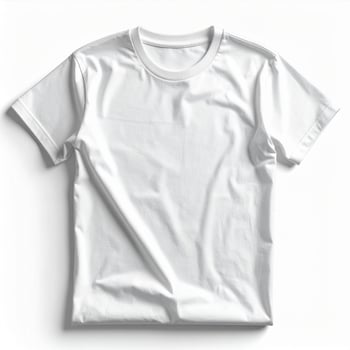Isolated White T-Shirt with Short Sleeves and a Round Neck for Casual Apparel photo
