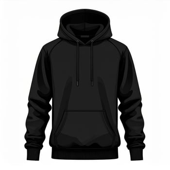 Isolated Black Pixel Art Hoodie Featuring a Hooded Sweatshirt on White Backdrop photo