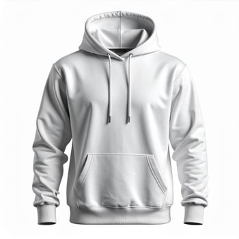Studio Shot of a Clean White Cotton Hoodie on a White Background photo