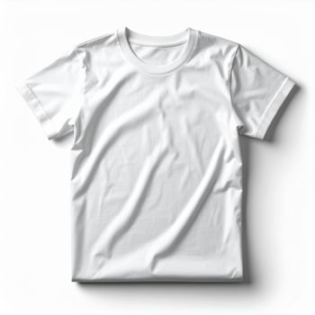 Isolated White T Shirt Top View on White Background Apparel Fashion Clothing photo