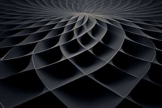 A black and white abstract design with a spiral shape photo