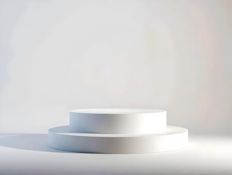 White pedestal on a white background 3d render photo