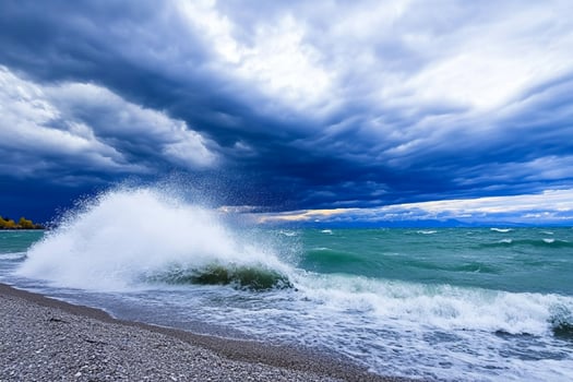 Stormy weather on lake ontario photo