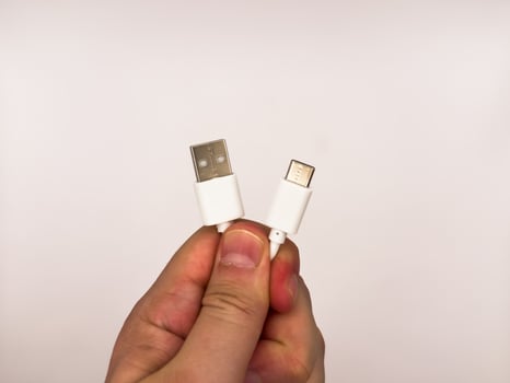 USA type C, USB type A, micro usb, chargers, type c, white usb photo
