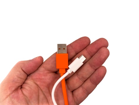 USA type C, USB type A, micro usb, chargers, type c, white usb, orange photo