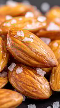 Salty Almonds Close Up A Delicious and Healthy Snack. photo