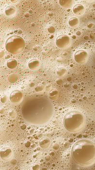 Macro View of Creamy Coffee Foam and Bubbles. photo