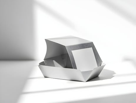 A white box with a white lid sitting on a table photo