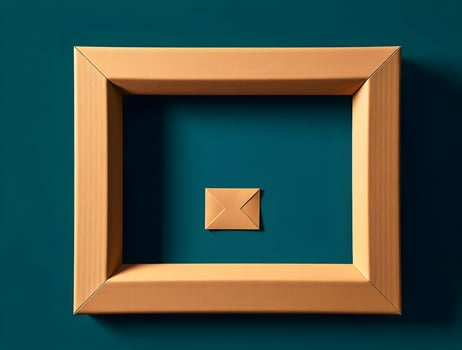 A square cardboard box with a square piece of paper in it photo