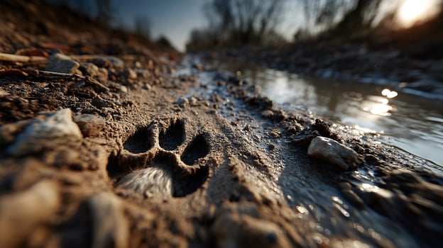 Delicate Impression in Rich Earth Signifying Endangered Species Presence photo