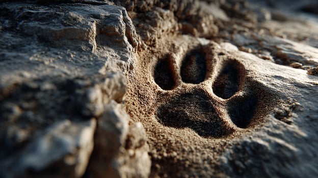 Symbolic Representation of Conservation Efforts Through Animal Track Visuals photo