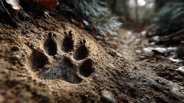 Endangered Animal Footprint Preserved in Soft Soil Under Shallow Depth photo