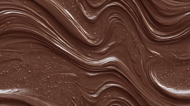 Viscous shiny melted chocolate texture with delicious wavy patterns. Seamless tile. photo
