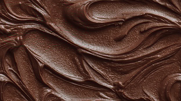 Luscious chocolate cream swirls, a sweet and indulgent dessert texture. Seamless tile. photo