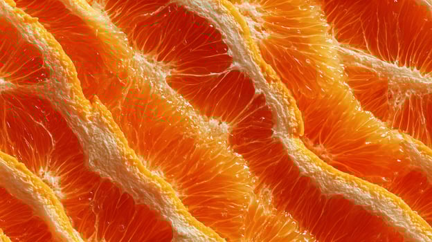 Close-up of juicy orange slices, vibrant citrus fruit texture background. Seamless tile. photo