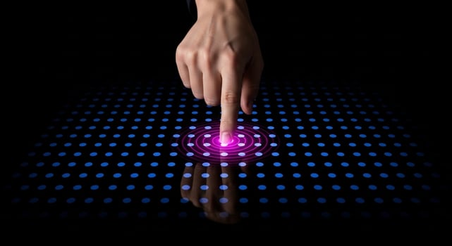Fingerprint touch id authentication technology futuristic interface biometric security scan access photo