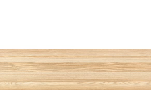 Front view of softwood table isolated on white background. photo