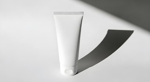 A tube of cream on a white surface photo
