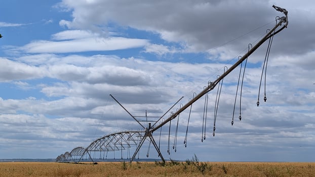 The Irrigation System works well under cloudy skies, ensuring crops get needed water photo