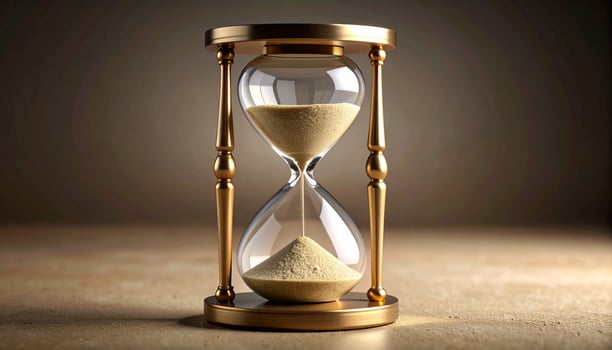 Golden Hourglass Symbolizing the Passage of Time photo