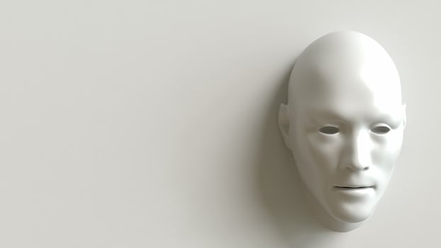 The White face for Abstract Background concept 3d Rendering. photo