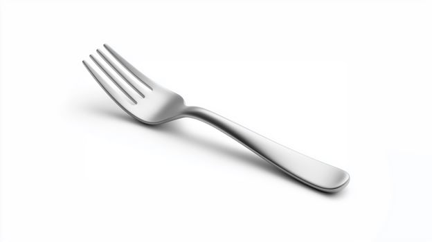 Elegant Stainless Steel Fork with Classic Design on White Background for Dining Presentations photo