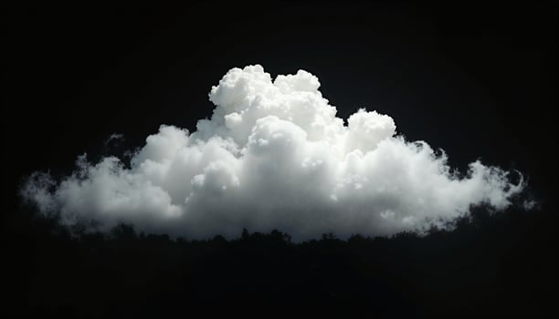 White clouds form a dramatic contrast against a dark sky. photo