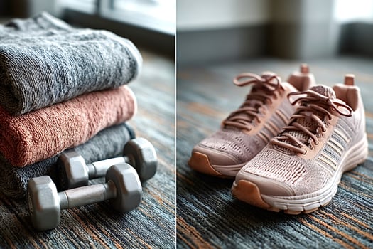 Fitness equipment stands ready for workout session photo
