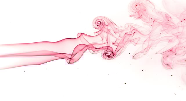 Wisps of delicate pink smoke swirling on a white background photo