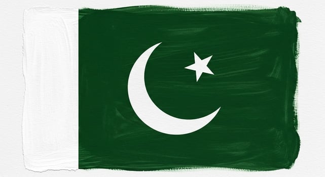 Painted Pakistan Flag with Textured Background. photo