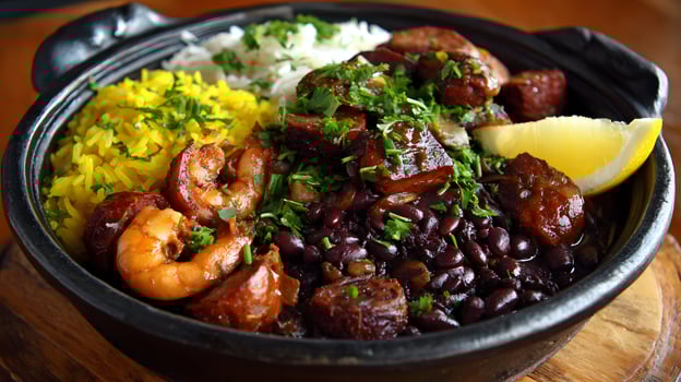 Caribbean shrimp and rice dish photo
