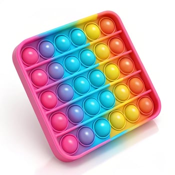 Rainbow Pop It Sensory Toy Square Shape fidget photo