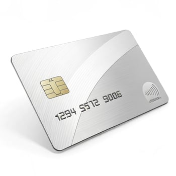 Silver credit card with chip and contactless symbol 1 photo