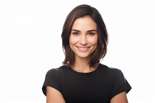 A woman with a black shirt and a smile photo