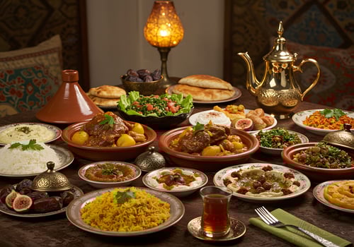 A table full of food photo