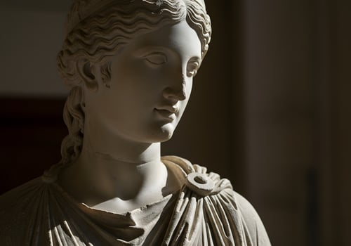 A statue of a woman with a long hair photo