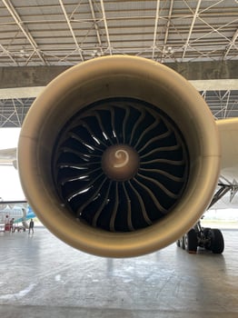 Aerospace Industry Turbofan Engine Ready for Flight or Technical Inspection. photo