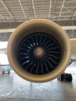 Aerospace Industry - Turbofan Engine Ready for Flight or Technical Inspection. photo