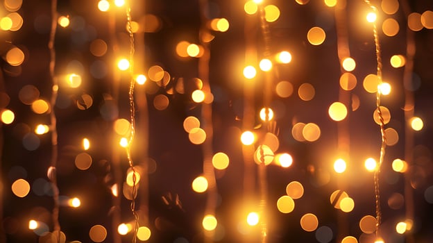 Soft Golden Bokeh Lights Creating a Warm and Inviting Atmosphere. photo