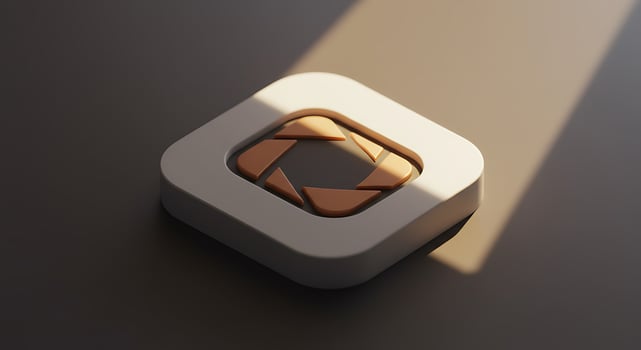 Modern Square Wireless Charging Pad with Copper Accents on Neutral Surface photo