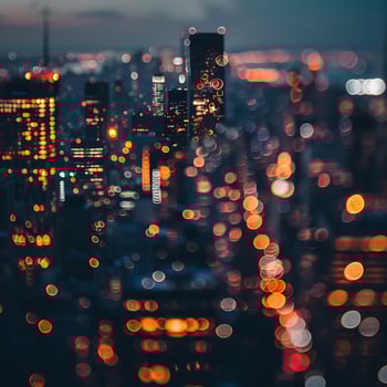 Blurred City Lights Creating a Dreamy Nighttime Urban Atmosphere. photo