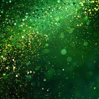 Emerald Sparkle Hearts and Gold Dust Falling Gracefully. photo
