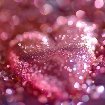 A pink heart with glitter on it photo
