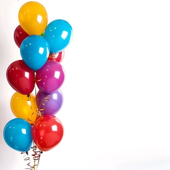 Bright Colorful Balloons Floating for Your Next Celebration. photo